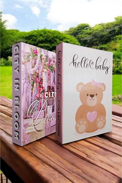 BayCazip Decorative Book Look Box Set of 2 Decorative Book Looking Box