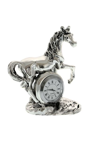 GiftExpress Highclass horse figurine with silver watch 10 cm