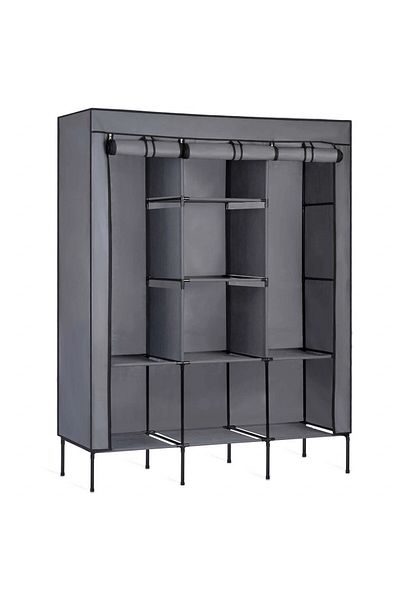 NUKIDO Fabric wardrobe, Massido, 8 shelves, 175 x 130 x 45, Graphite