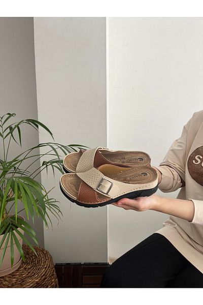 Behtah Kundura Heel Spur Supported Comfort Daily Puff Soft Anatomical Sole Comfortable Mother Home Out Slippers