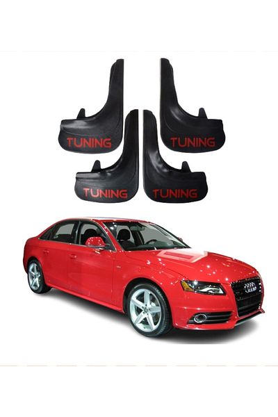 SONİKON LİNE Audi A4 Compatible 4-Piece Tuning Written Dust Cover Mudguard Mudguard Modified