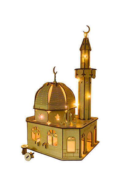 14lazerkesim LEDLİ AHŞAP CAMİ MAKETİ