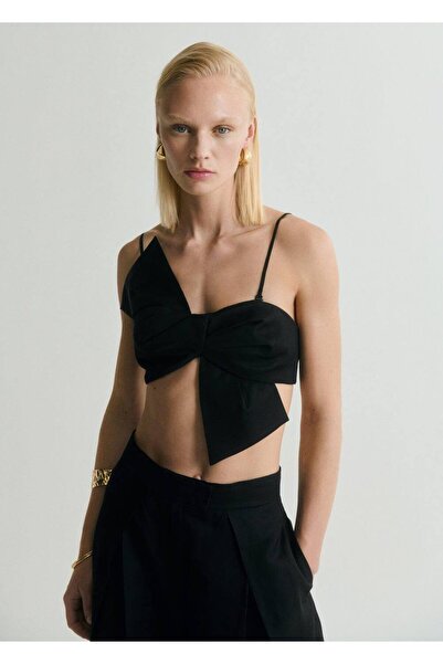 MANGO Woman Bağ detaylı tasarım crop bluz