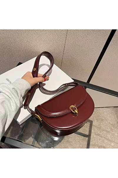 Power Es Oval Kapaklı Gold Renk Kilit Tokalı Omuz Ve Kol Çantası