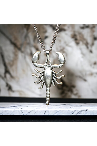 Atolyezone Gümüş Kaplama Tasarım Akrep Çelik Kolye