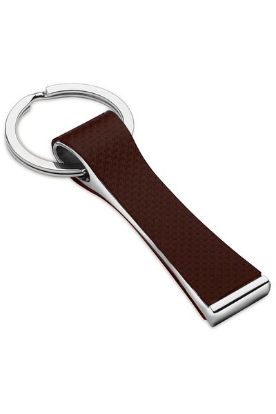 GiftExpress Elegant Leather Keychain - White