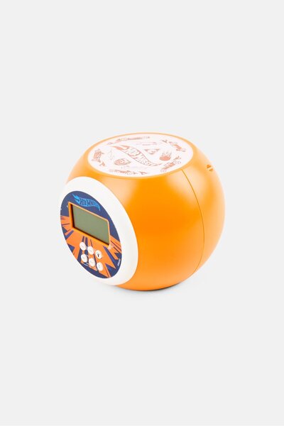 HOT WHEELS LCD Alarm Clock Projector, Orange