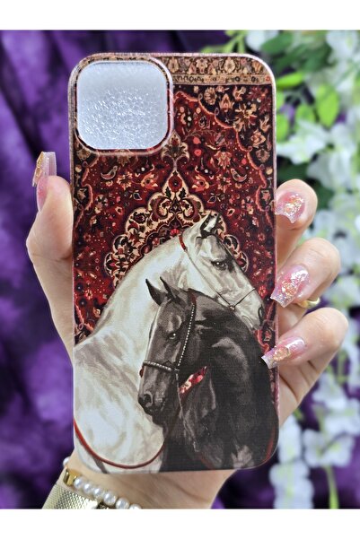 Magic Ring iPhone 13/14 Uyumlu Atlar Desenli Silikon Şeffaf Telefon Kılıfı