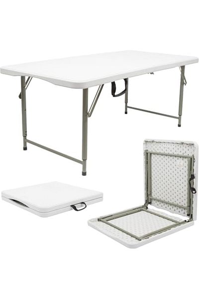 BUNCA Foldable Rectangular Table 120cm by BUNCA, Plastic, White