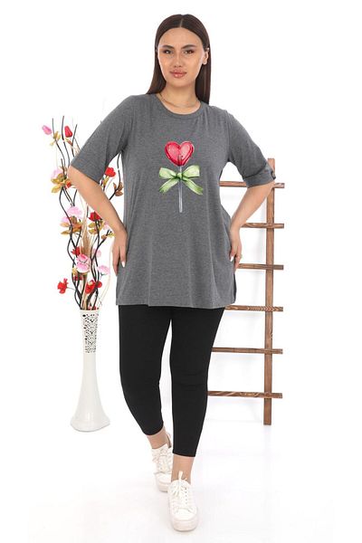 MG 80 cm Cotton Viscosa Heart Printed Tee
