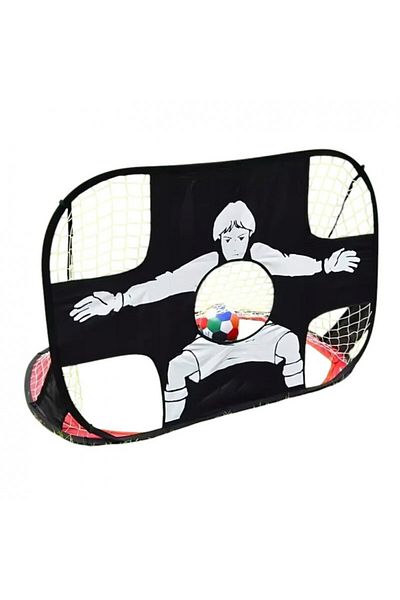 zola Poarta fotbal copii 2 in 1, Zola, pliabila, cu tinta detasabila si plasa nailon, 120 x 75 x 75 cm