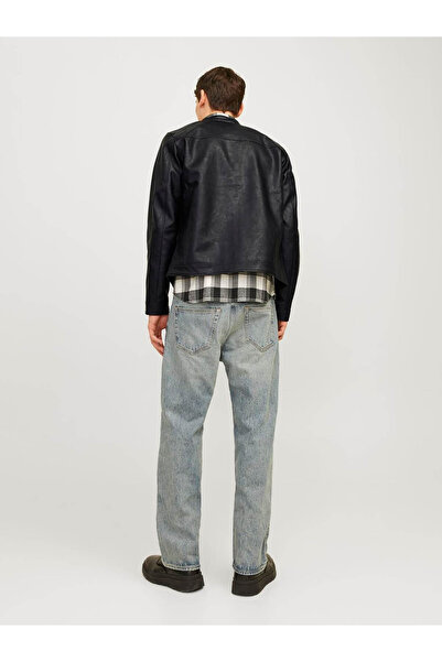 Jack & Jones Jack Jones Men's Black Color Biker Leather Jacket 12261195