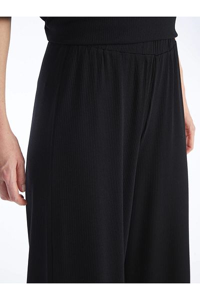 LC Waikiki LCWAIKIKI Basic Μαύρο Γυναικείο Ελαστικό ίσιο παντελόνι μέσης