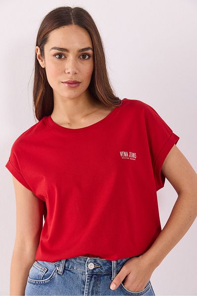 VENA Cindy Vena Logo T-Shirt - Red
