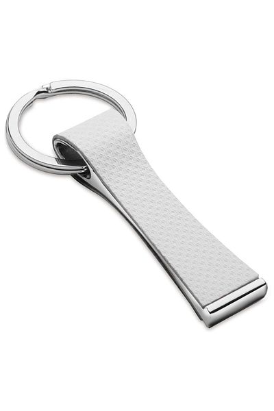 GiftExpress Elegant Leather Keychain - White