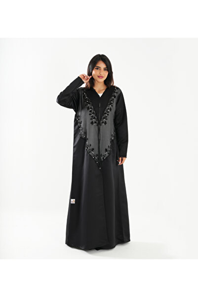 Rosette Abaya أسود-R-202467