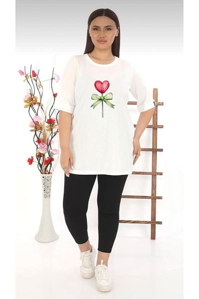 MG 80 cm Cotton Viscosa Heart Printed Tee