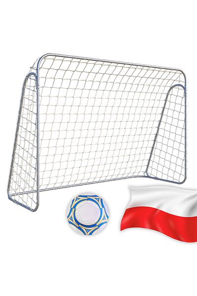 zola Poarta fotbal Zola 215 x 150 x 75 cm, cadru otel, plasa poliester, minge nr 4, steag, 7 cuie fixare