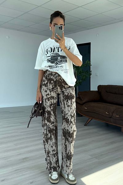 Nazliye Blugi drepti leopard