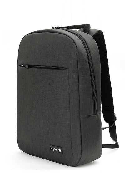 logitech Valisă originală pentru laptop de 15,6 inchi, cu curea, din material textil, pentru călătorie zilnică, rucsac negru pentru computer