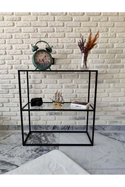 Home Pırlanta Siyah Dresuar Kahve Köşesi Modern Konsol Şeffaf Cam