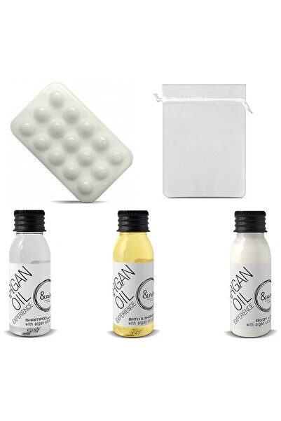 Easy Easy Cosmetics Gift Set - with Argan Oil 30 ml. Packed in Organza Bag. Set of 5 pieces