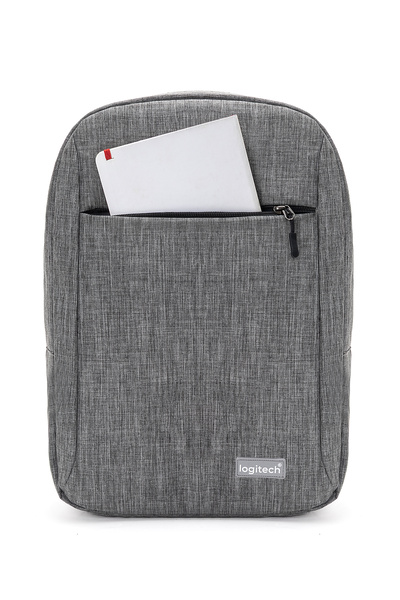 logitech Valisă originală pentru laptop pentru notebook de 15,6 inchi, cu curea, din material textil, pentru utilizare zilnică, rucsac gri