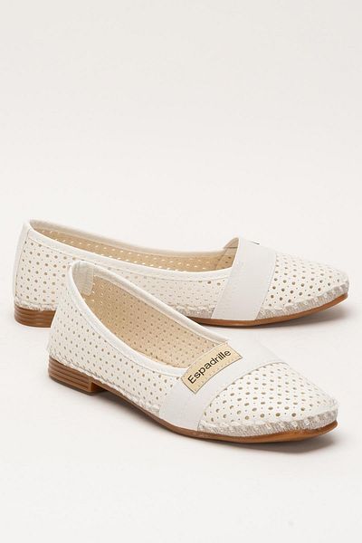 Liger Women's Summer Flat Sole Espadrille Ballerina Shoes White