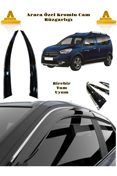 Autovia Dacia Dokker 2012-2021 Arası Kromlu Cam Rüzgarlığı 2li