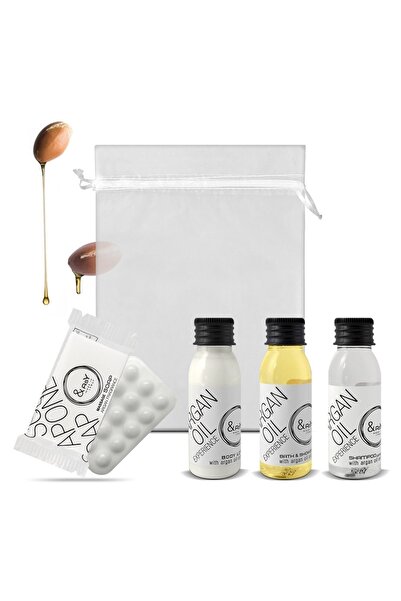 Easy Easy Cosmetics Gift Set - with Argan Oil 30 ml. Packed in Organza Bag. Set of 5 pieces