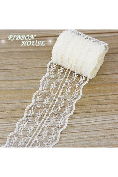 Choice C4 Beige 5 yards (5 Yards/roll) 45mm White Lace Fabric Webbing Decoration Lovely Gift Packing Materi
