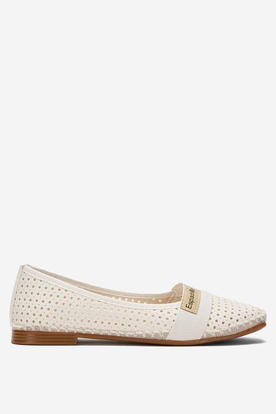 Liger Women's Summer Flat Sole Espadrille Ballerina Shoes White