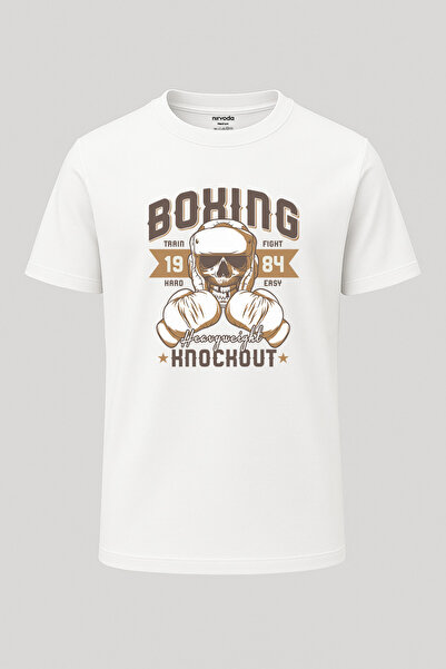 nirvoda Tricou cu decolteu rotund cu imprimeu cu craniu boxer