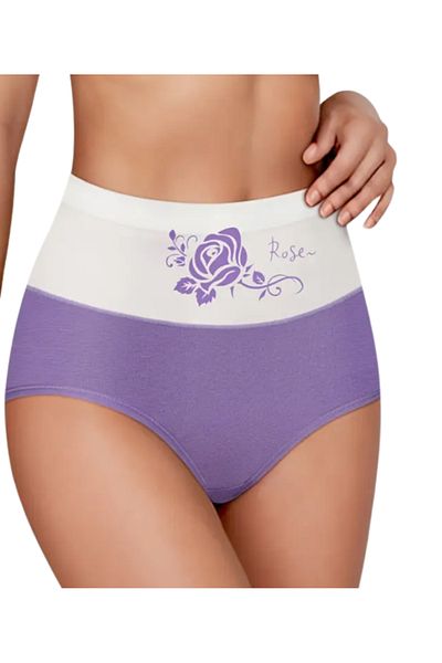 BUSYET Rose Series 2Pcs Women's Cotton Panties Elevated Waist Briefs Soft, Comfortable to Wear