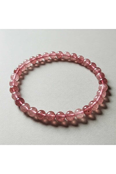 ttasdevri Çilek kuvars doğal taş bileklik 6mm