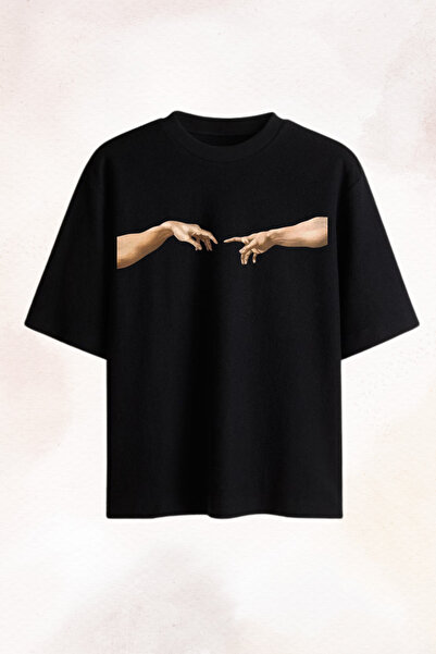Dupe Design Tricou oversize cu imprimeu Mâna lui Dumnezeu