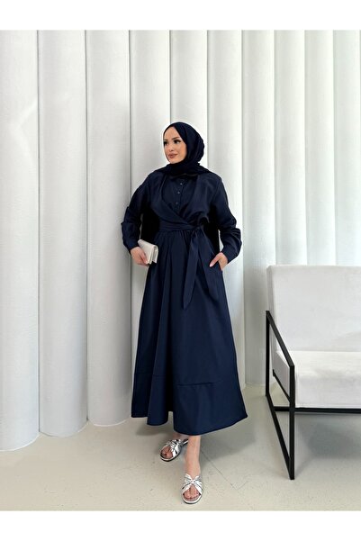 Melike Tatar Φόρεμα με δέσιμο ποπλίνα 68-6163