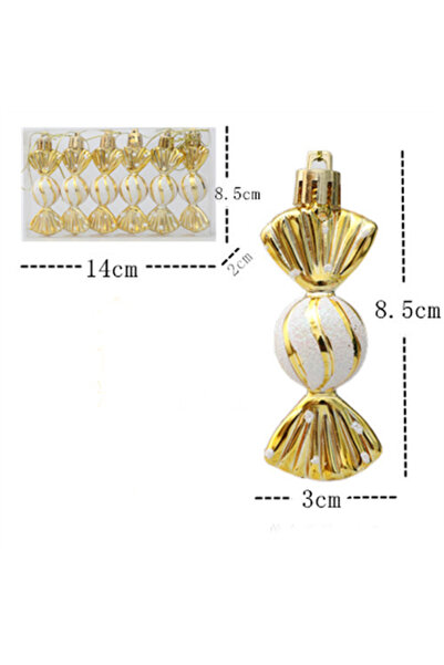 Choice 6 قطع/صندوق من حلوى العكاز الثلجية من golden1 لتزيين شجرة عيد الميلاد بنفسك، هدايا رأس السنة وكرة عيد الميلاد