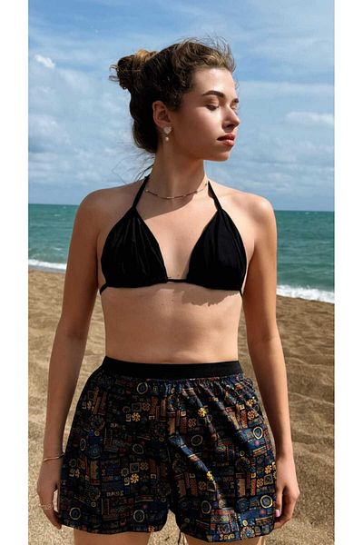 MY Wooft Summer Beachwear Pareo Swimsuit and Bikini Top Pants