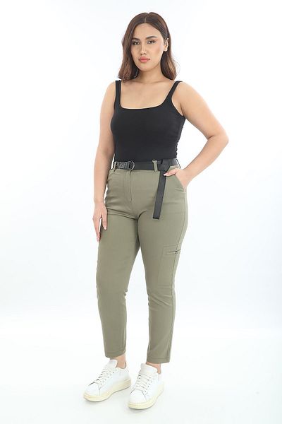 RBKS Plus Size Cotton High Waist Pants