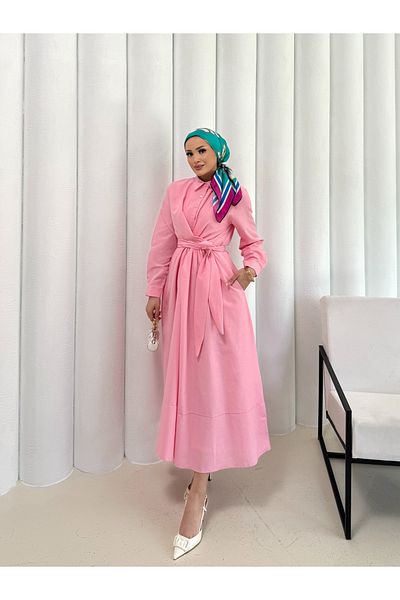 Melike Tatar Tie-up Poplin Dress 68-6163