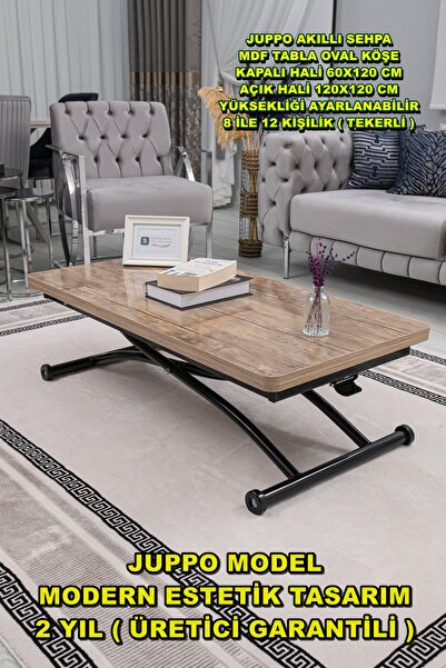 SEHPAM AKILLI Akıllı Sehpa Juppo Üst Tabla Mdf Antiklayt Oval Köşe Alt Siyah ...