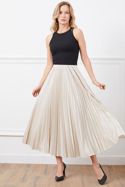 AV ANZAV 1574 Elegance πλισέ σατέν φούστα