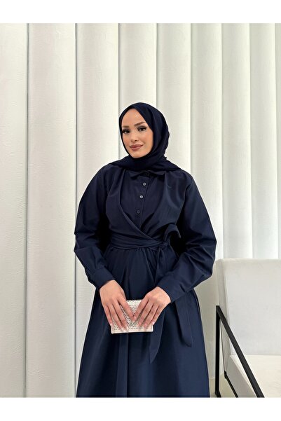 Melike Tatar Φόρεμα με δέσιμο ποπλίνα 68-6163