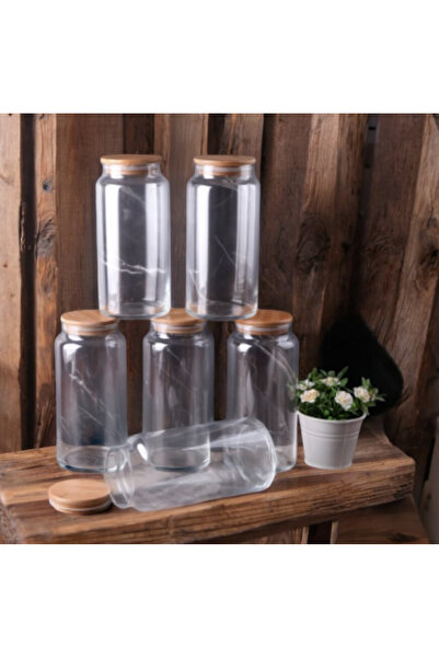 USTAOGLUHOME 6 Luxury Glass Jar 1.Lt