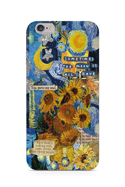 moonset Iphone 6 Plus / 6S Plus Uyumlu Van Gogh Tasarımlı Baskılı Şeffaf Tele...