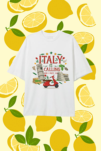 Dupe Design Η ΙΤΑΛΙΑ ΚΑΛΟΥΠΕΙ Τυπωμένο μπλουζάκι Oversize