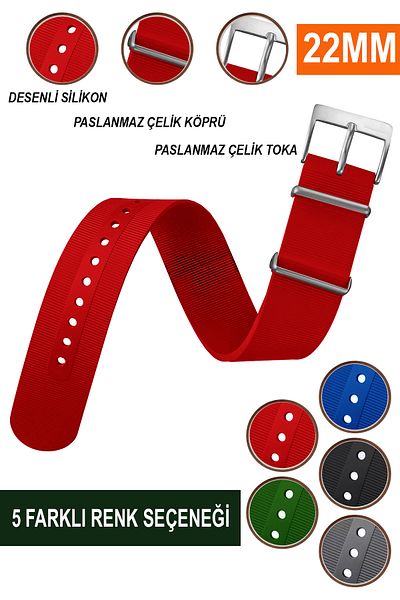 COBRA 22mm Silicone Watch Band Strap Compatible for Fossil-Welder-Casio-Seiko-Omega-Armani