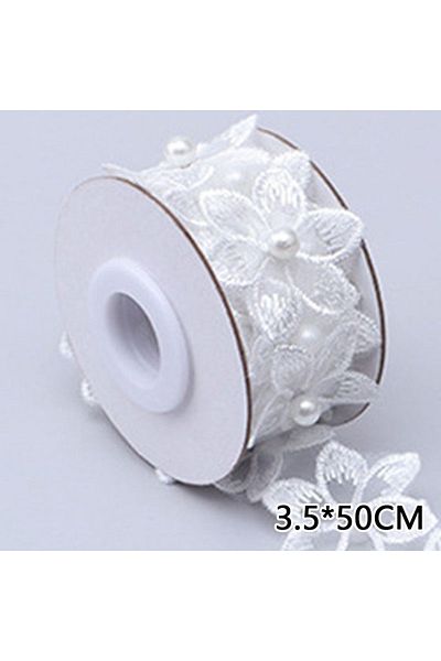 Choice M A New Flower Pearl Beaded Embroidered Flower Lace Ribbon Trim Fringe Fabric Handmade Dress Sewing