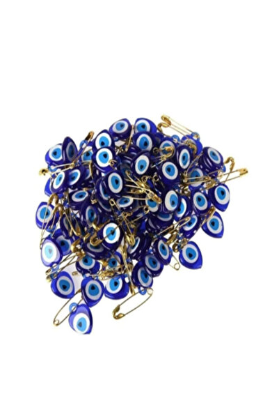 ÇINARASYADAHOME Mavi Nazar Boncuğu Sarı Çengelli İğneli Nazar Boncukları 50 adet